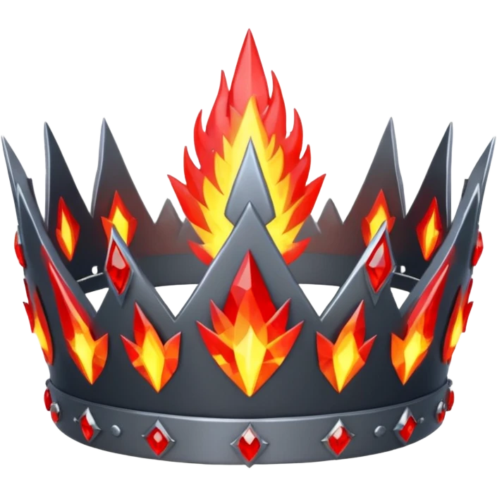 fantasy magic tiara of fire and ash low poly emoji