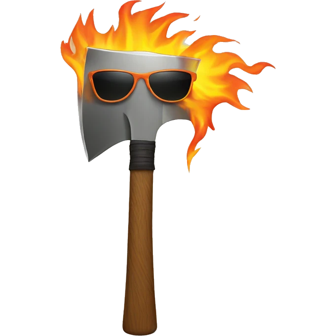 Axe on fire with sunglasses  emoji