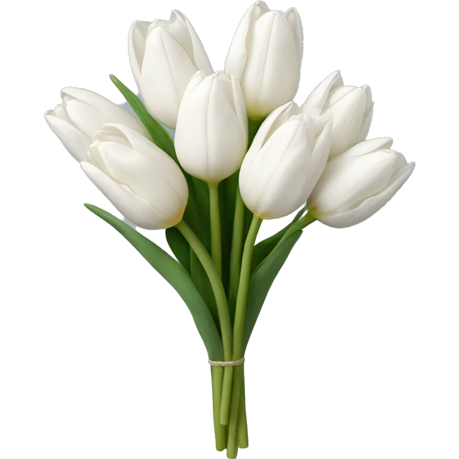 white tulip bouquet  emoji