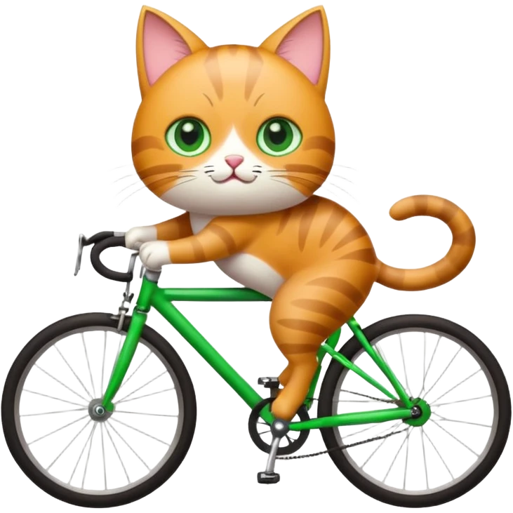 Eine Katze auf einem rennrad kawaii  emoji