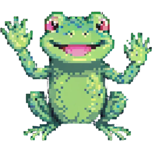 smiling frog waving emoji