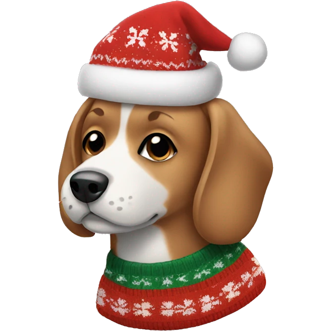 Dog in Christmas sweater  emoji
