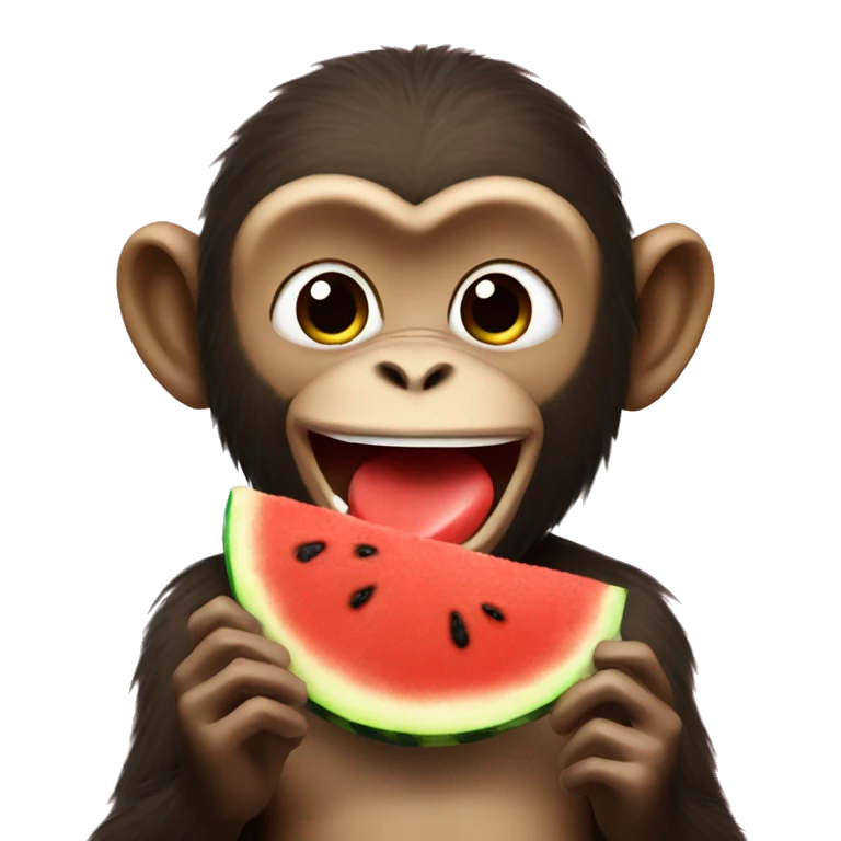 Monkey eating watermelon  emoji