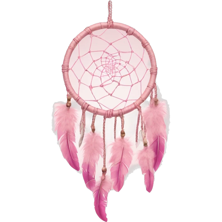 baby pink dream catcher with feathers  emoji