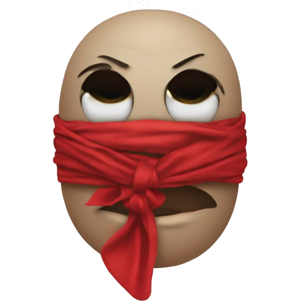 Tied it’s mouth and eye with red cloth emoji