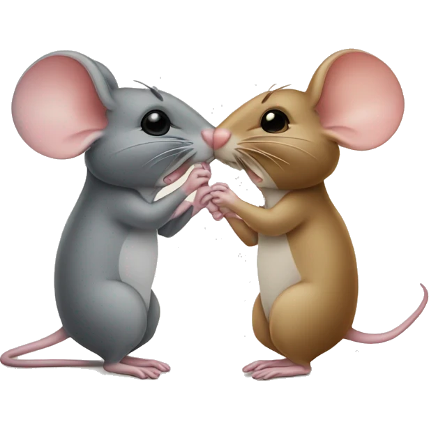 mouse kissing another mous emoji