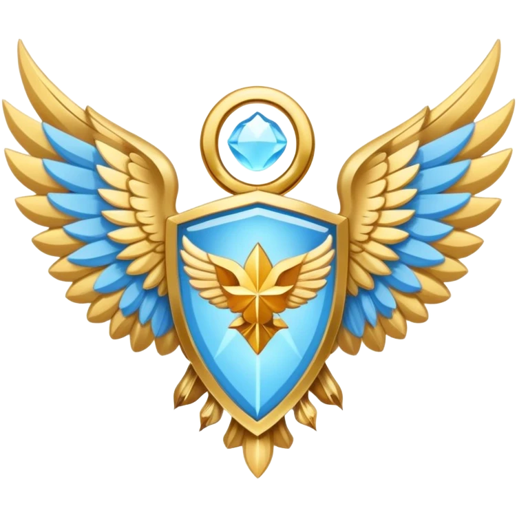 saint emblem light blue wings emoji