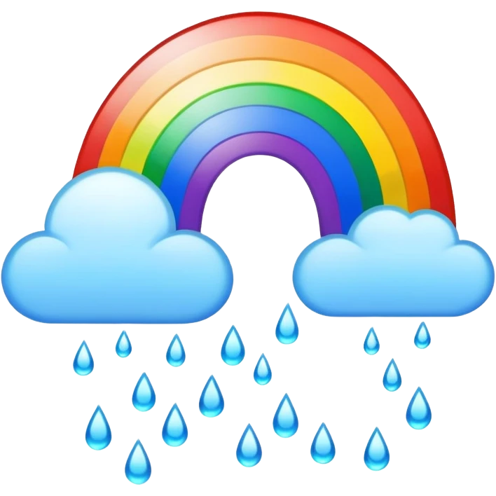 Sunshine rain and rainbow emoji
