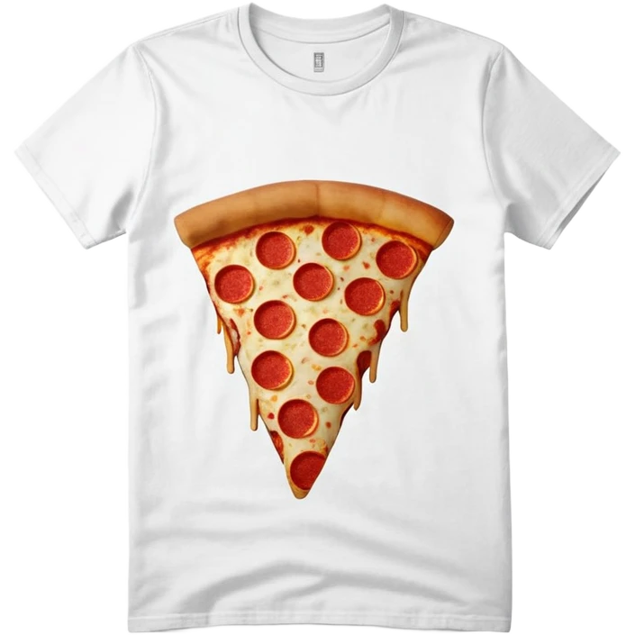 graphic tee shirt with a pizza slice design emoji