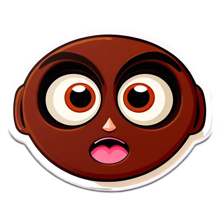 Chocolate late big eyes emoji