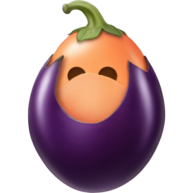 eggplant inside peach emoji