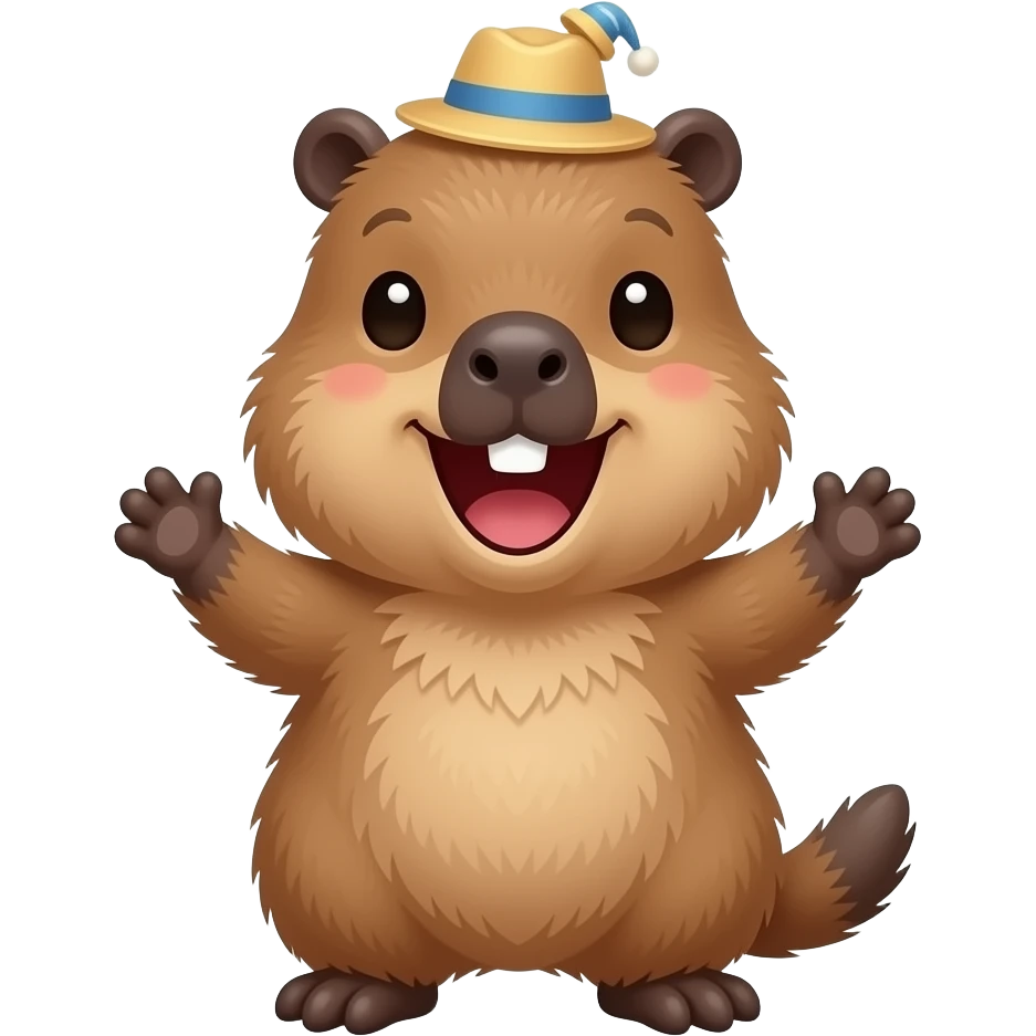 Make a cute baby capybara’s laughing with the little hats emoji