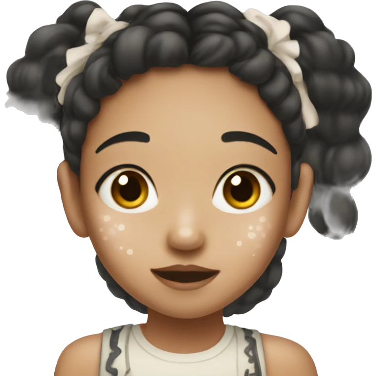 Asian girl with vitiligo emoji