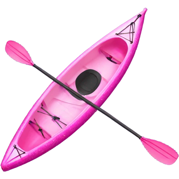 Pink ombre kayak with glitter emoji