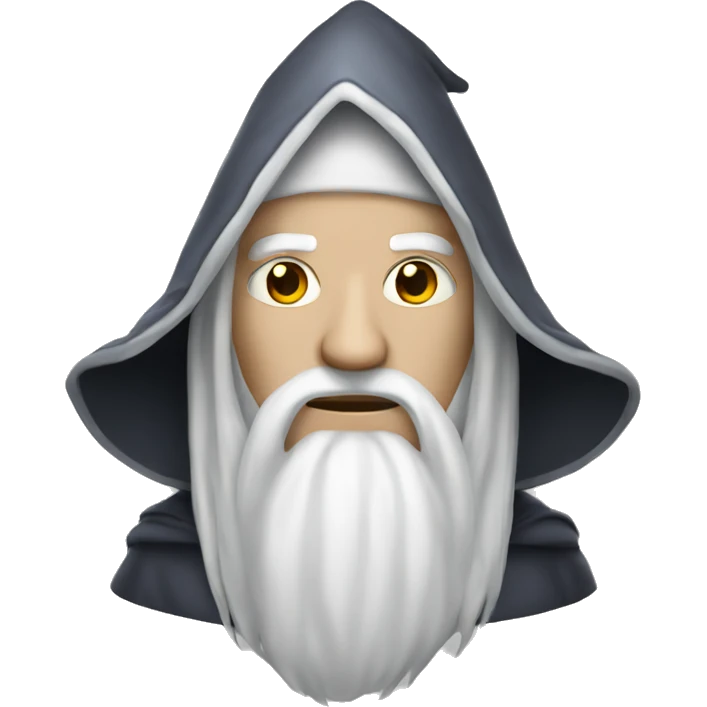 Hooded white wizard emoji