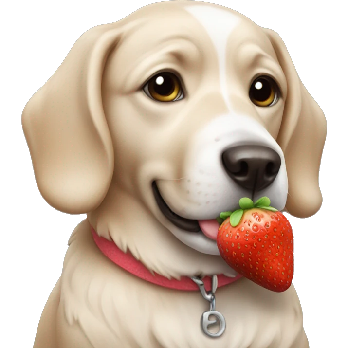dog with strawberry  emoji