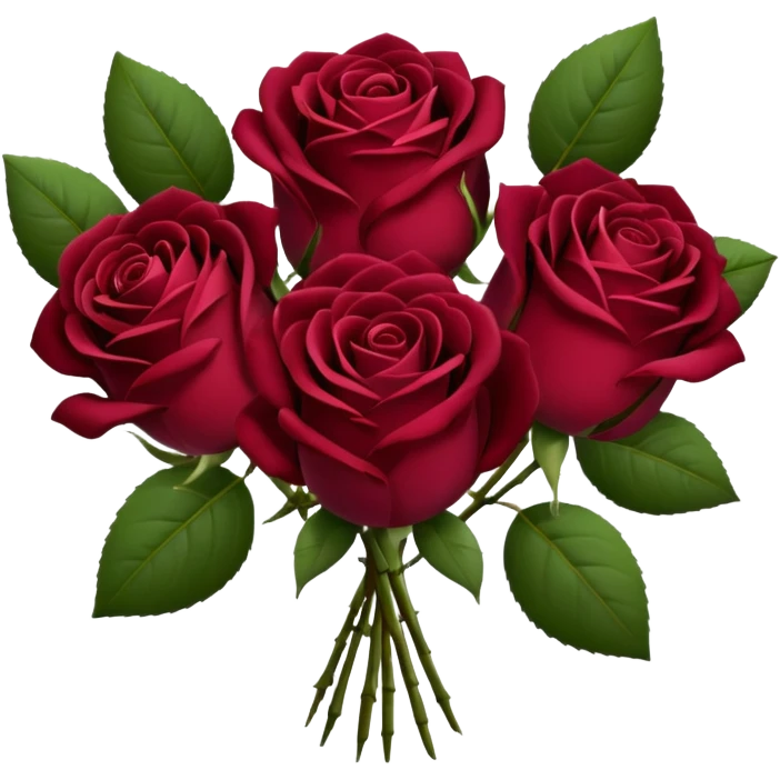 bouquet of burgundy roses  emoji