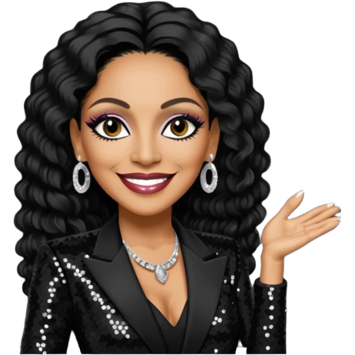 Sheila E with black sequin outfit emoji