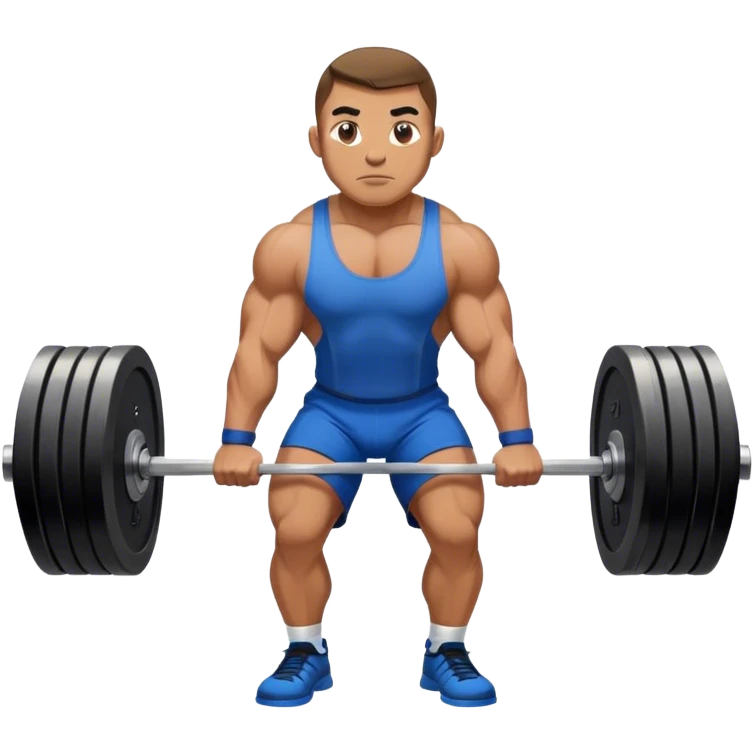 powerlifter with blue shorts perfoming deadlift emoji