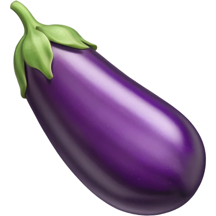 Aubergine with white squirt coming out of the end of the aubergine emoji