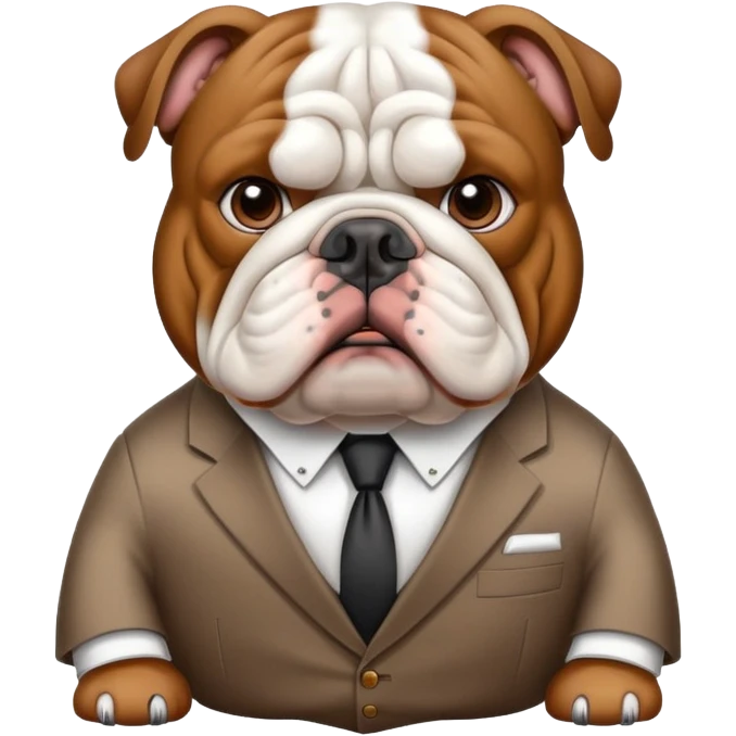 English bulldog computer suit emoji