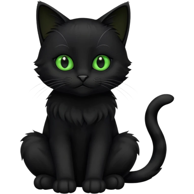 Chat noir peinture mignon assise peinture emoji