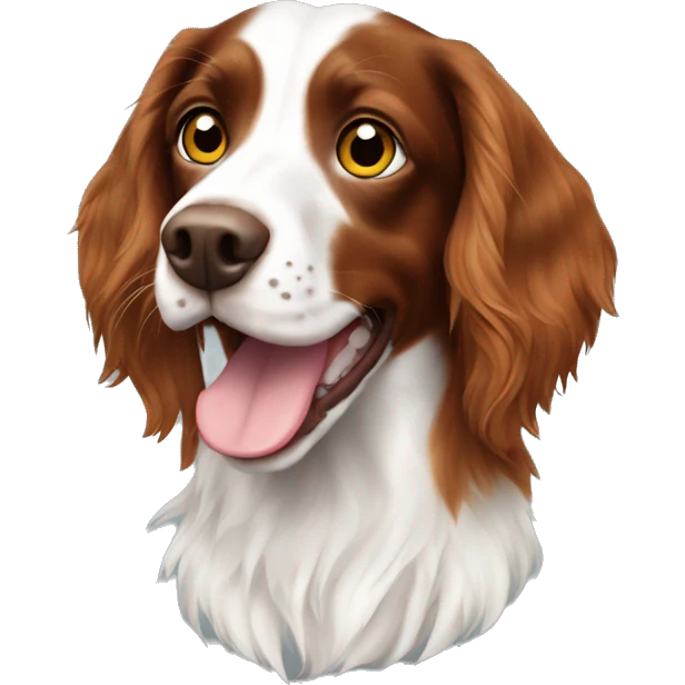 Long hair Brittany spaniel with spots emoji