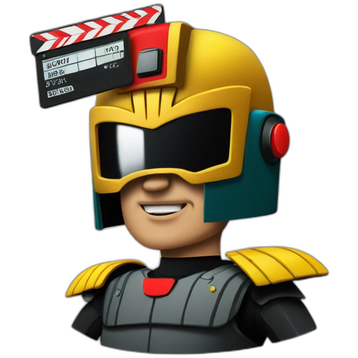 judge dredd with clapperboard visor emoji