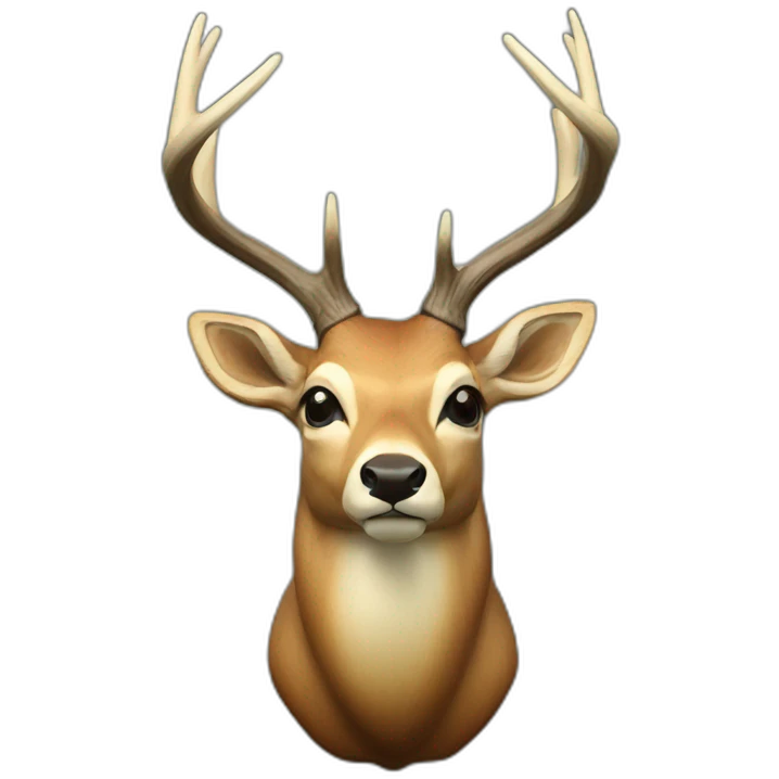 Wall-mounted taxidermy deer emoji