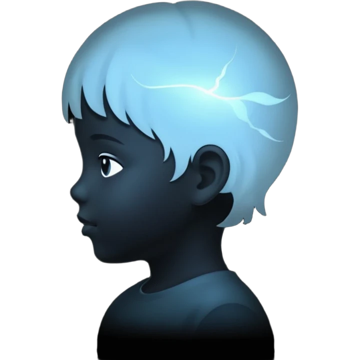 silhouette of a child inside a larger head silhouette emoji