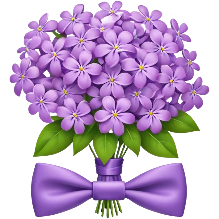 lilac flower bouquet with a bow tie emoji