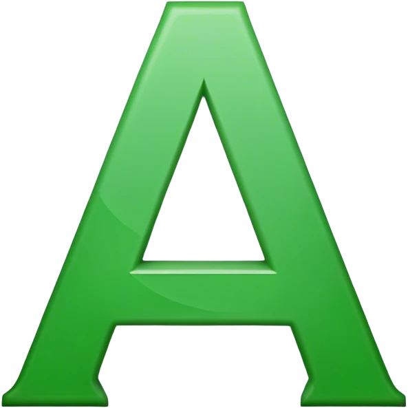 The letter A green  emoji