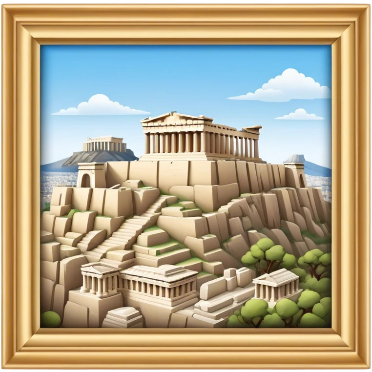 Cinematic Realistic Acropolis Landmark Emoji, showcasing ancient ruins set against a clear sky rendered with intricate detail and timeless lighting. emoji