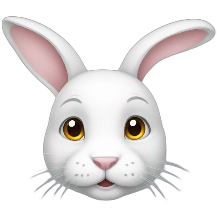 A white rabbit with grey ears emoji