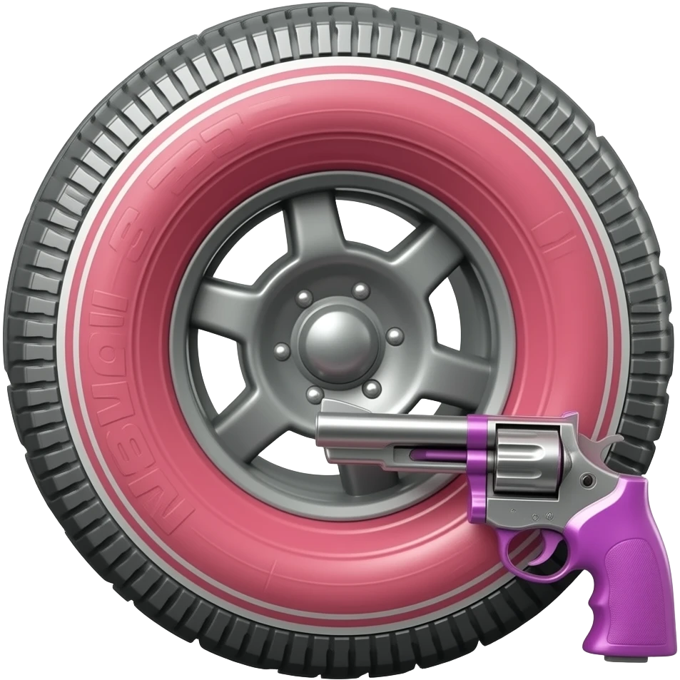 Red and magenta tire the grey part should be red thr gun magenta emoji