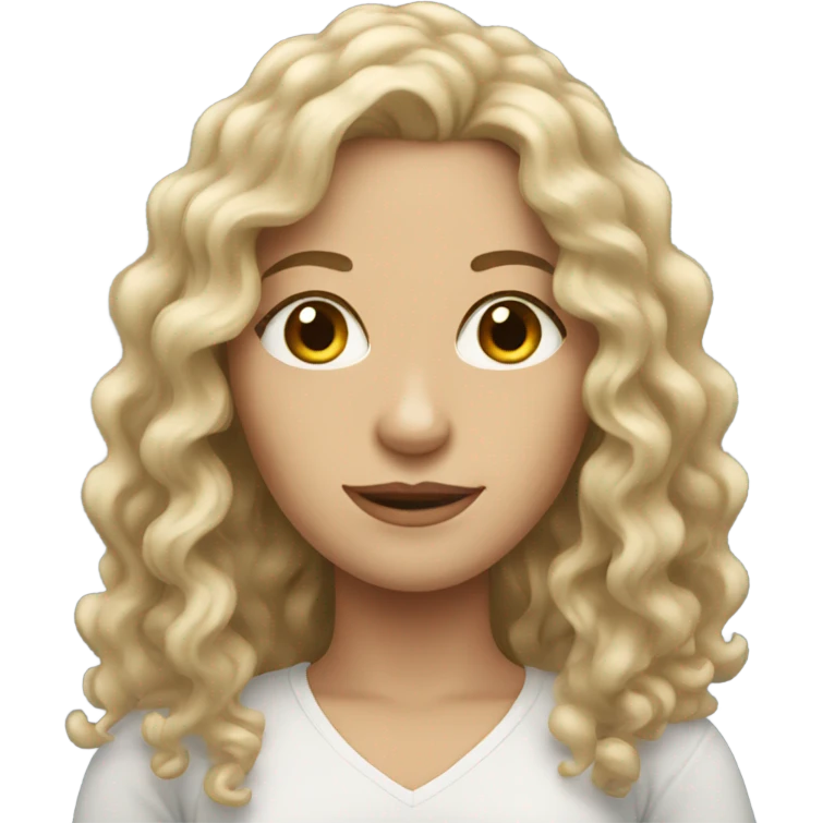 white woman with long curly hair emoji
