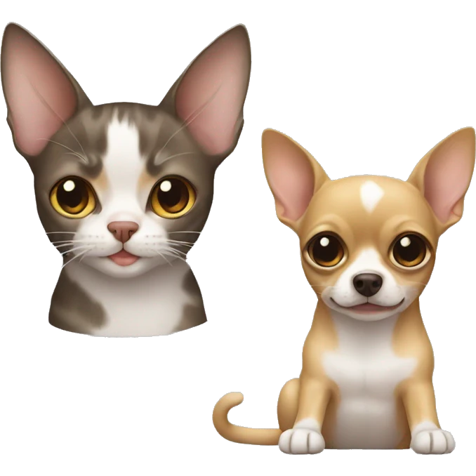 cat and Chihuahua emoji