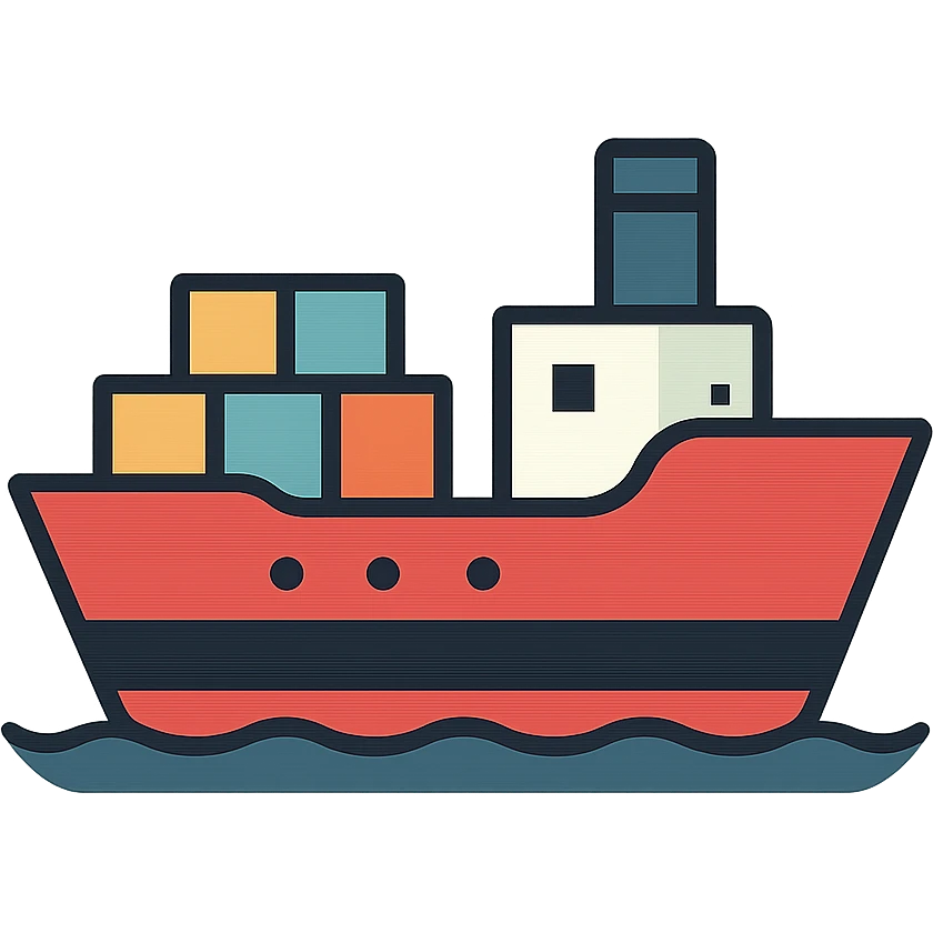 Flat design style ship emoji