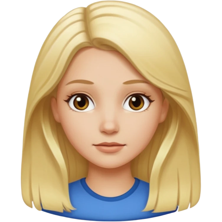white girl with blond middle part emoji