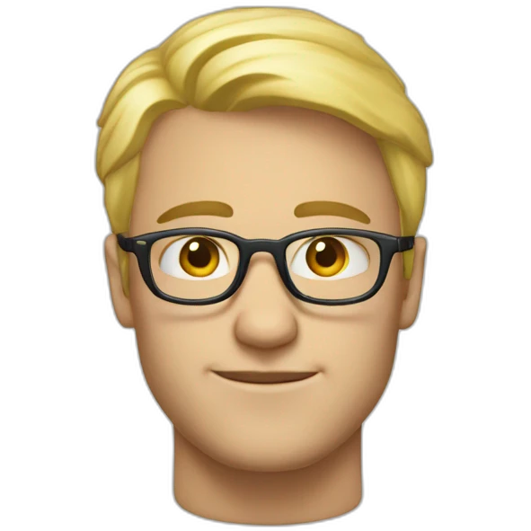 Homme blond légèrement long lunettes rondes emoji