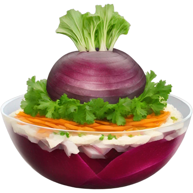 Shuba russian Layered Beet dish  with Herring emoji