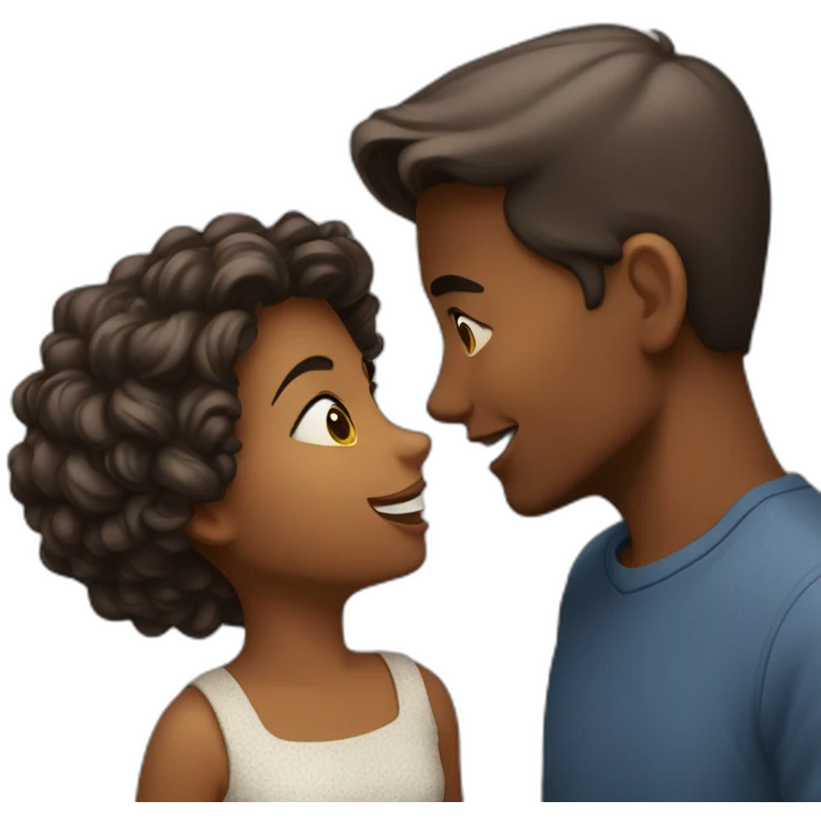 Fille et garçon bisous emoji