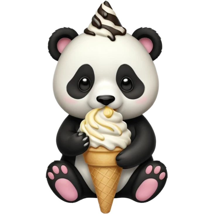 Panda eating ice cream emoji