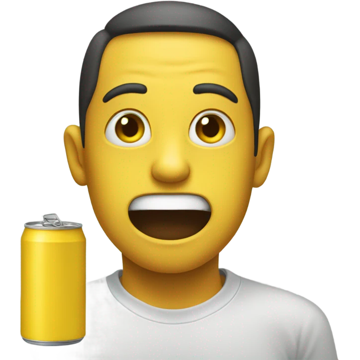 face with yellow can in mouth emoji
