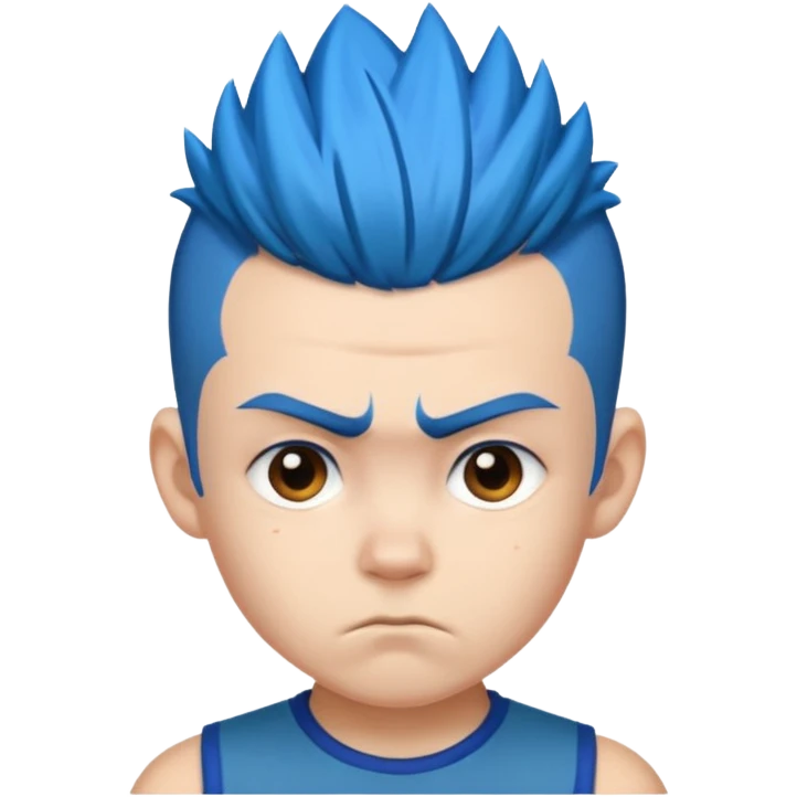 blue haired kid mohawk tough emoji