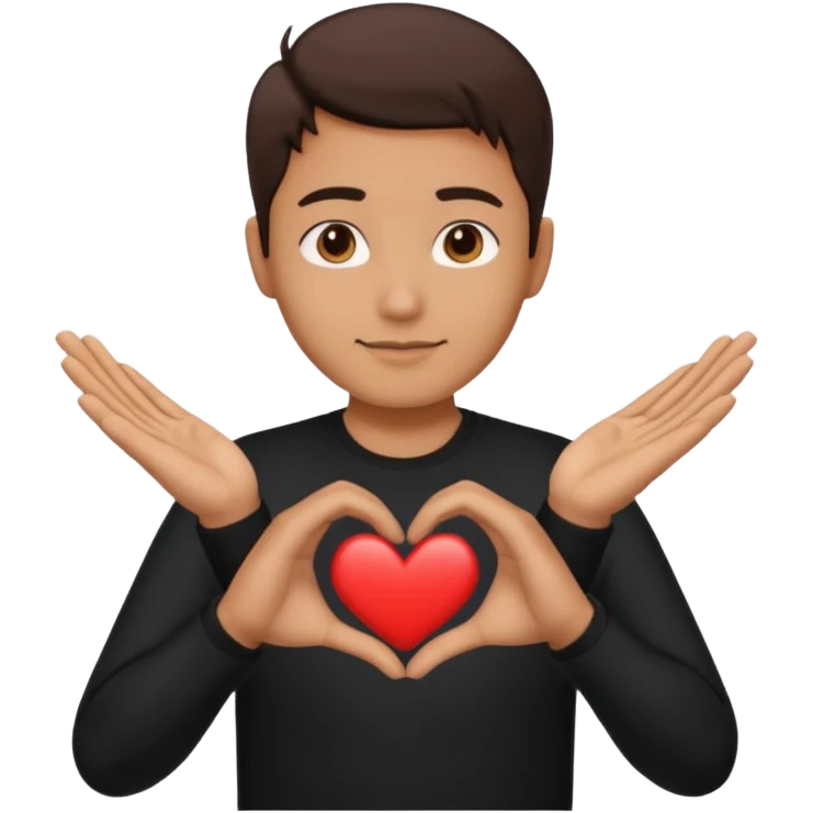 a developer making a heart with hands emoji