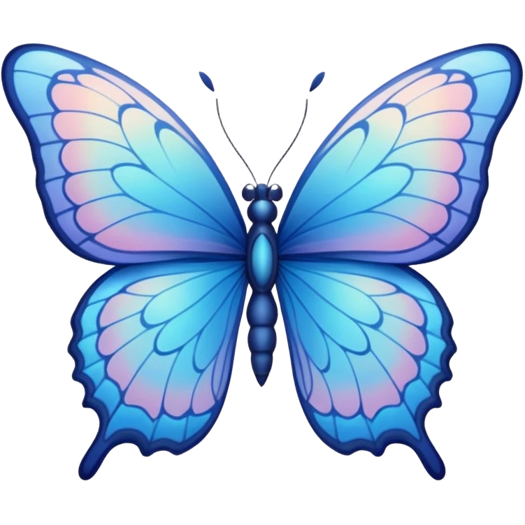 blue elegant burrterfly emoji