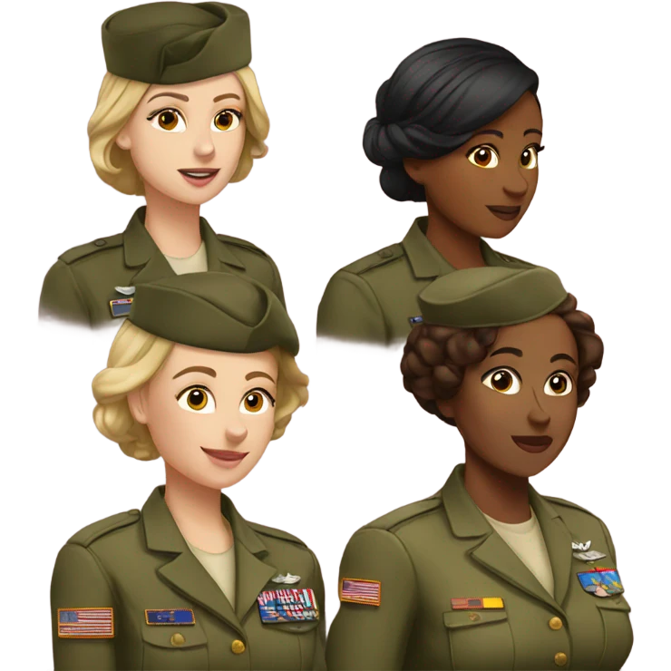 four women in the military emoji