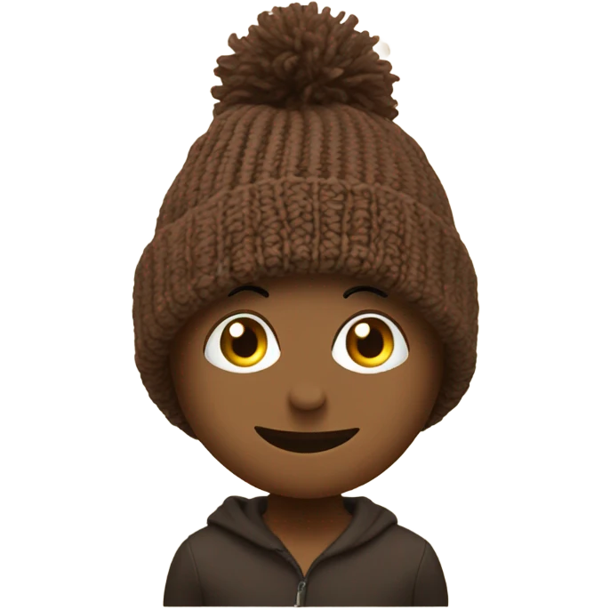 Oversized beanie with Pom Pom brown  emoji