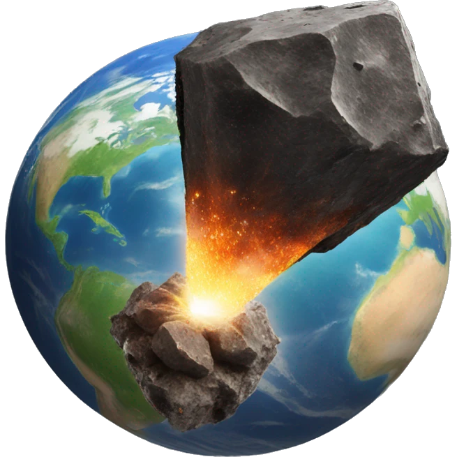 meteorite collides with the earth emoji